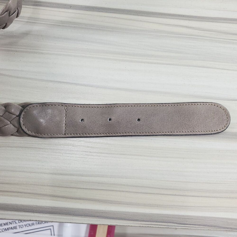 34/35/36 1" Vintage Christian Dior Italy Leather Braided Taupe Belt Women's - Picture 4 of 11